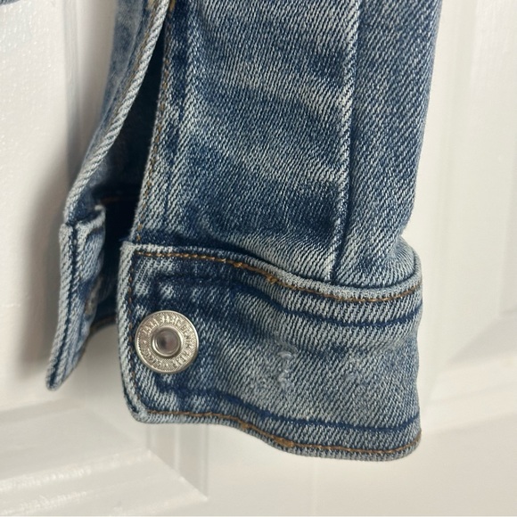 ZARA basic Z1975 distressed denim jacket size S barely worn - Picture 5 of 8